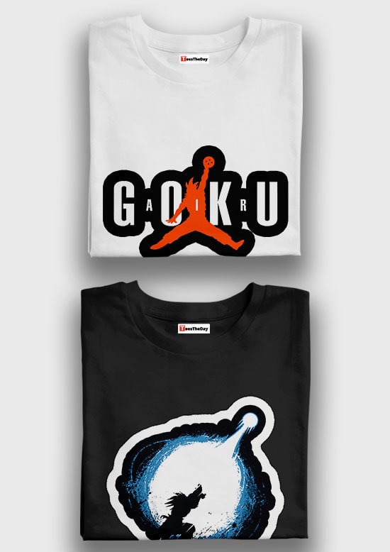 Buy Air Goku & Goku T-shirt Combo - White