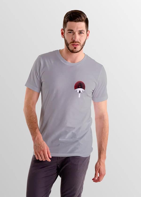 Buy Pocket Naruto Half Sleeve T-Shirt And Mask Combo - Grey
