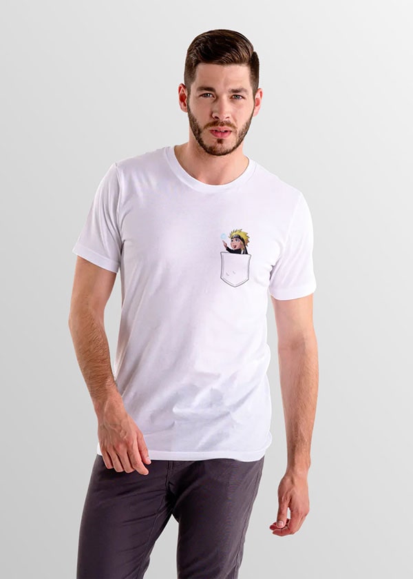 Buy Pocket Naruto Half Sleeve T-Shirt Online in India - White