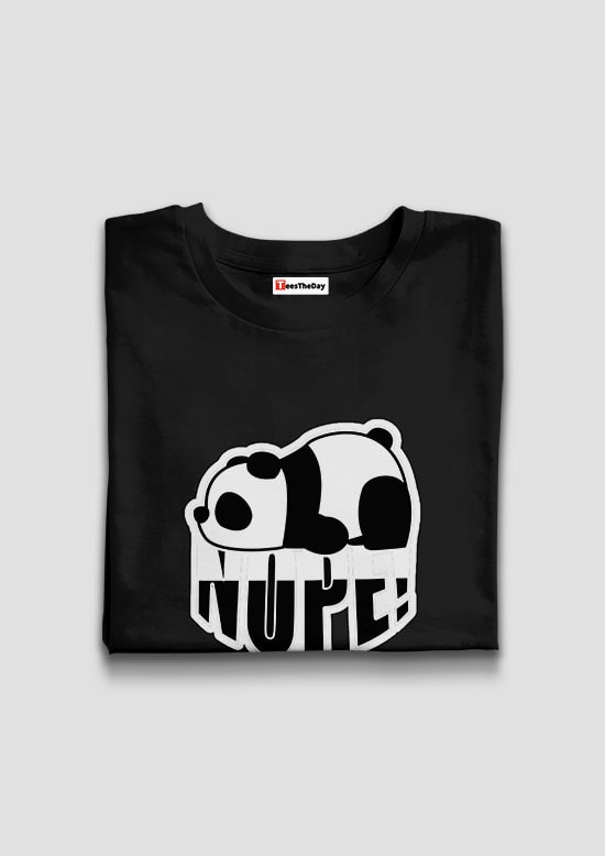 Buy Lazy Panda Half Sleeves T Shirt For Men Online in India - Black