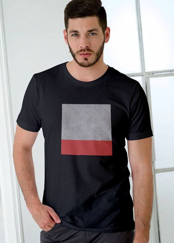 Buy Color Block Red and Grey Half Sleeves T Shirt For Men Online in India - Black