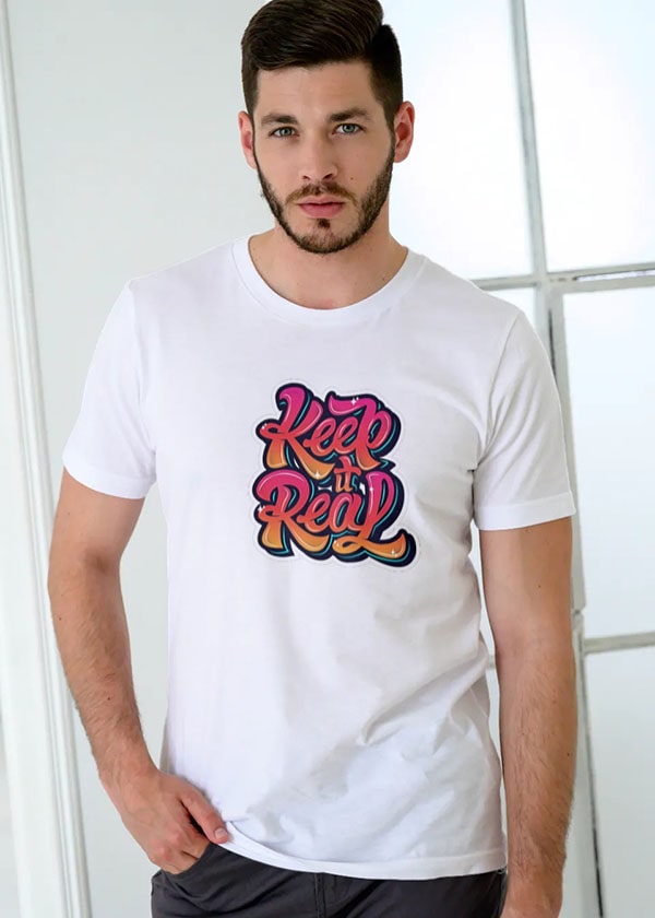 Buy Keep It Real Half Sleeves T shirt For Men Online in India - White