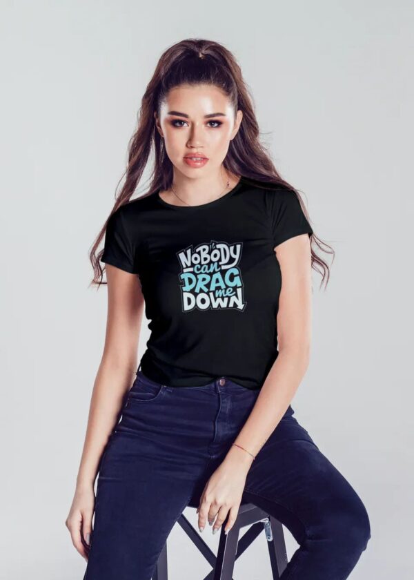 Buy Nobody Can Bring Me Down Boyfriend T shirt Online in India - Black