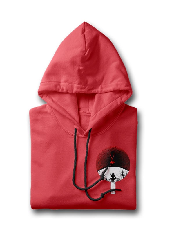 Red Pocket Clan Hooded T-shirt For Mens