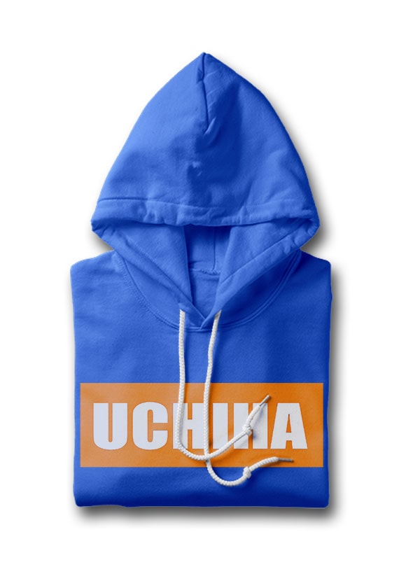 Blue Color Block Hooded T-shirt For Mens