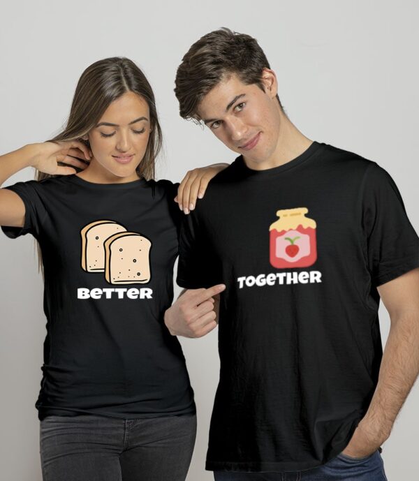 Buy Better Together Couple T shirt Online India | Pack Of 2 - Black