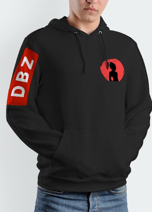 DBZ Red Moon Pocket Hoodie - Black