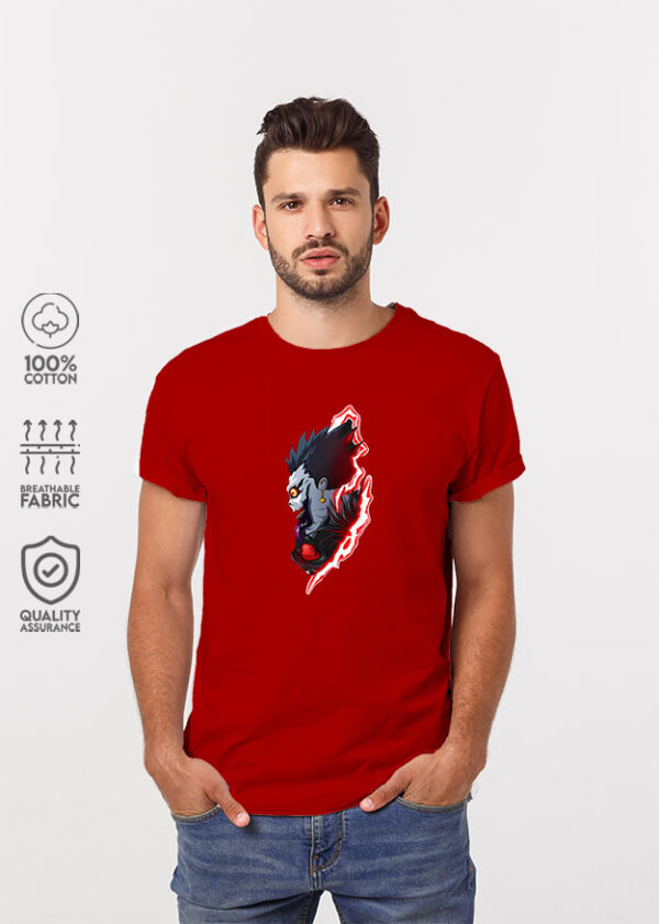 Death God Half Sleeves T-Shirt - Red