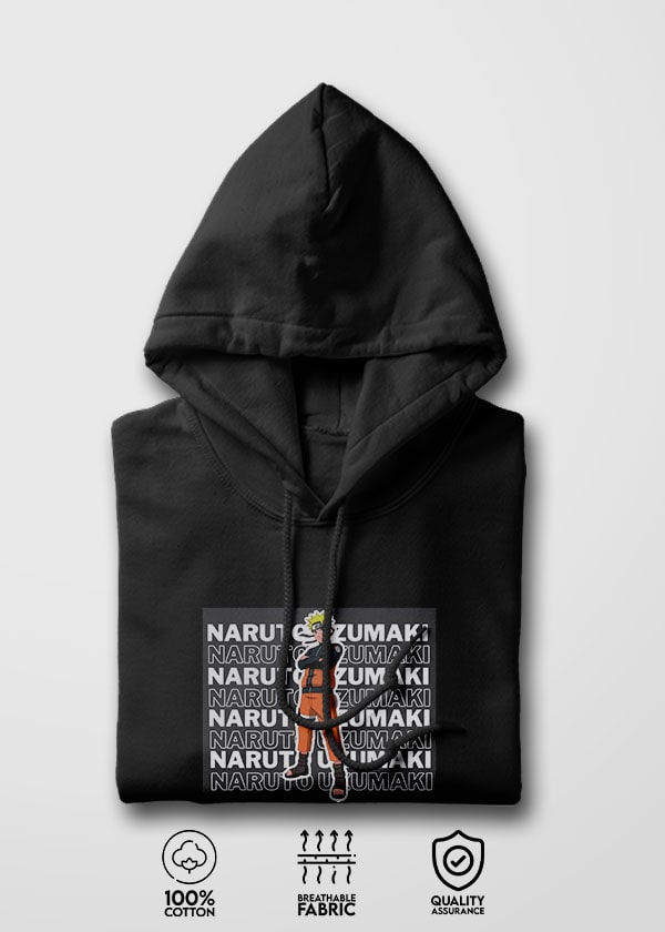 Buy Uzumaki Naruto Hoodie Online India - Black