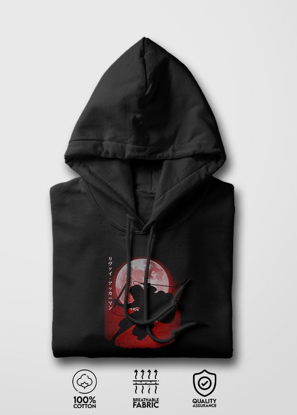 Buy Red Moon Levi Attack On Titan AOT Hoodie - Black