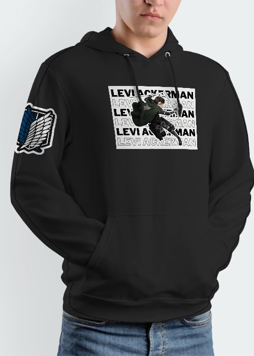 Buy Levi Ackerman Attack On Titan AOT Hoodie - Black