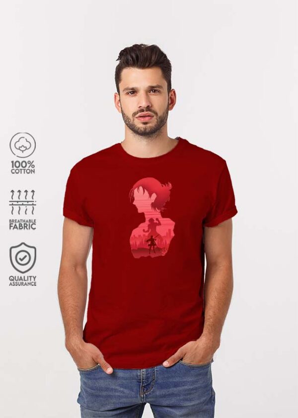 Buy Eren Attack On Titan AOT T-shirt - Maroon