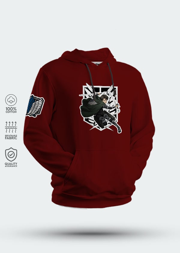 Buy Scout Soldier Attack On Titan AOT Hoodie - Maroon