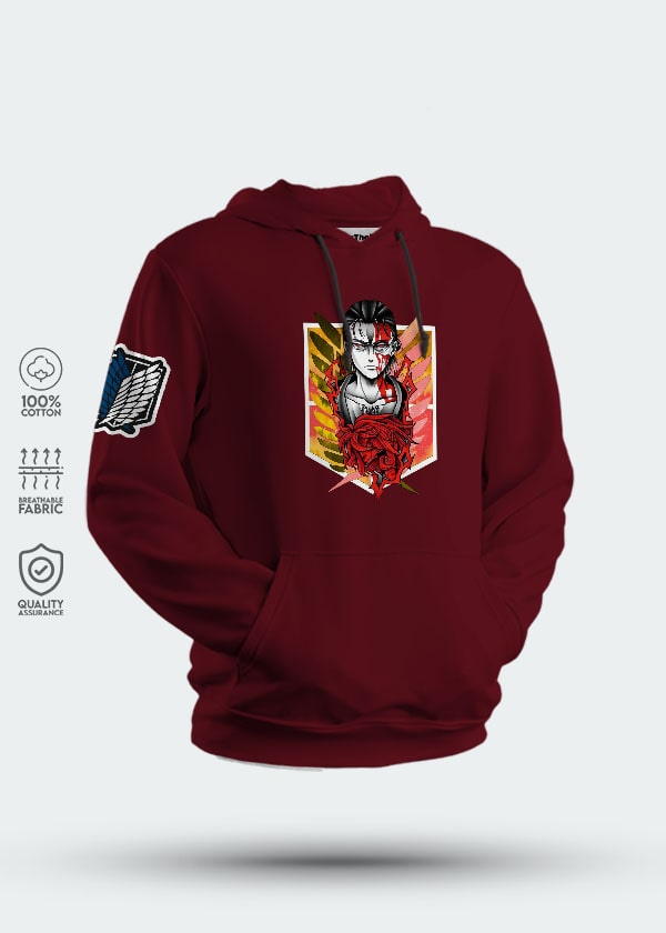 Buy The Devil Attack On Titan AOT Hoodie - Maroon