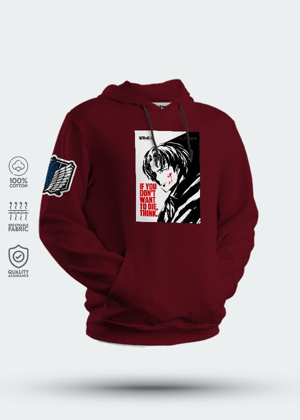 Buy Captain Attack On Titan AOT Hoodie - Maroon