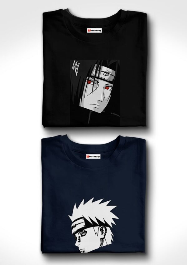 Buy Red Eyes x Yahiko Naruto Pack Of 2 T-Shirts - Black, Navy Blue