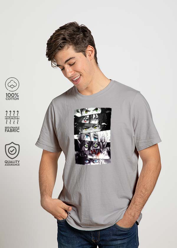 Buy Eyes Attack On Titan AOT T-shirt - Grey