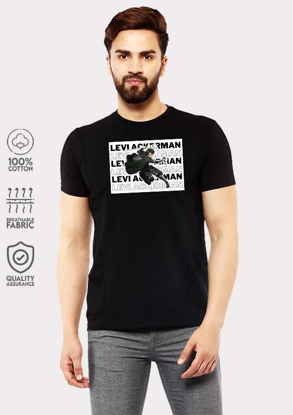 Buy Levi Ackerman Attack On Titan AOT T-shirt - Black