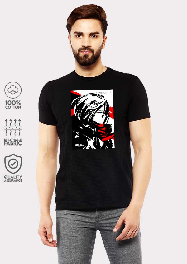 Buy Captain x Red Scarf x Red Moon Mikasa Of 3 AOT T-Shirts - Black, Black, Grey
