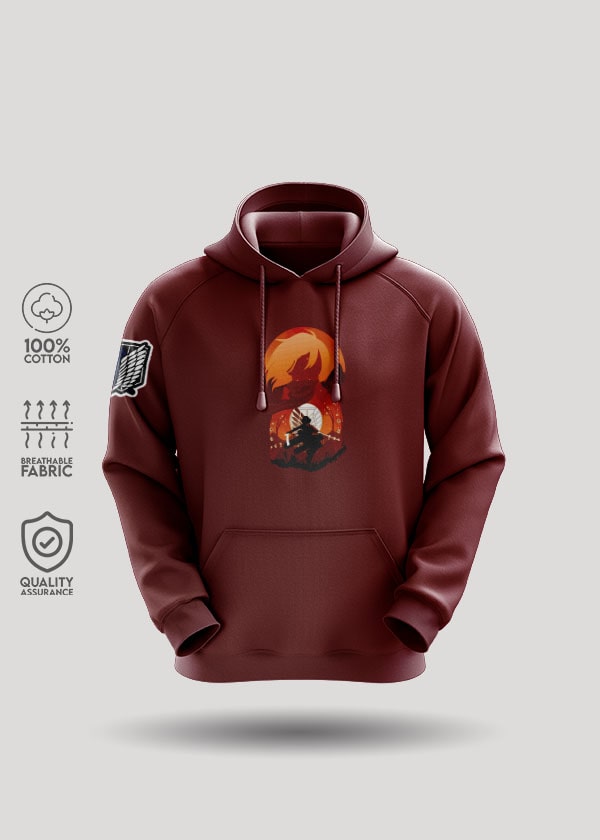 Buy 2nd Strongest Soldier Attack On Titan AOT Hoodie - Maroon