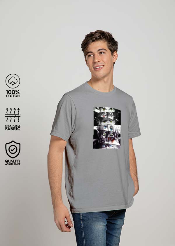 Buy Eyes Attack On Titan AOT T-shirt - Grey