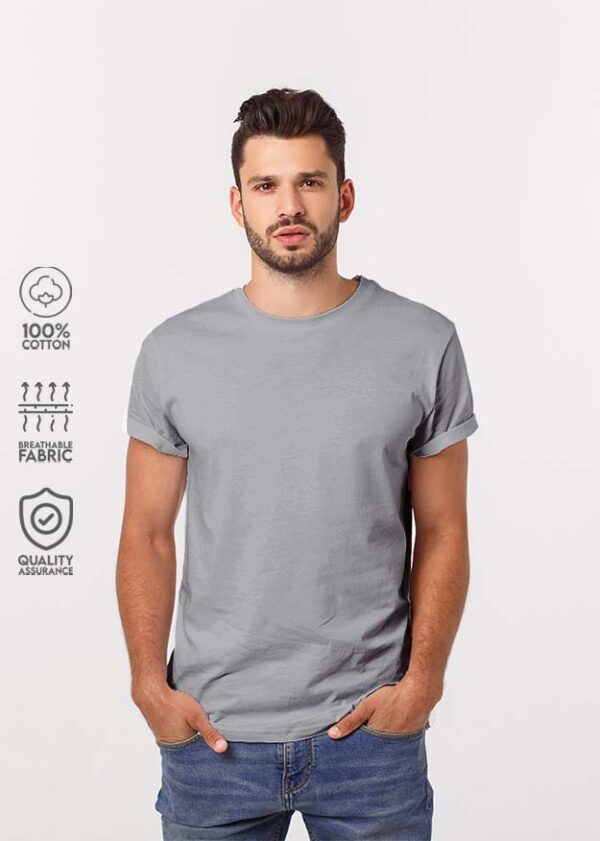 Grey Melange Half Sleeve T-shirt