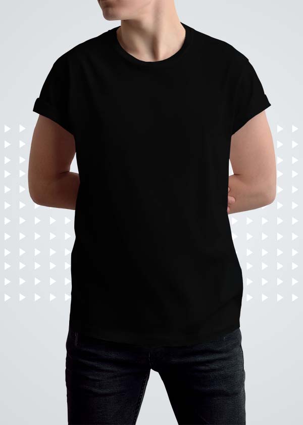Jet Black Half Sleeve T-shirt