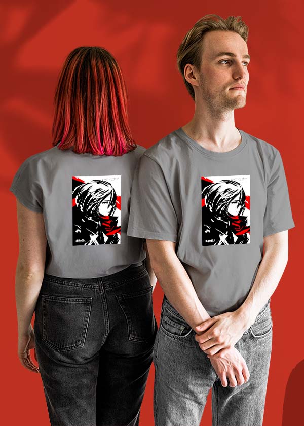 Red Scarf Attack On Titan AOT Anime Couple T-shirt