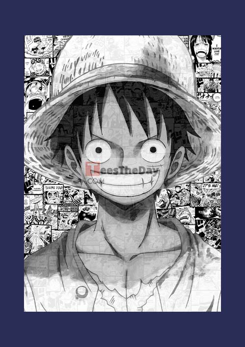 Manga One Piece T-Shirt - Navy Blue