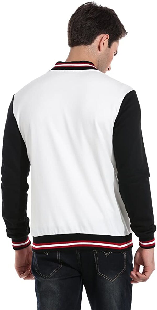 White Varsity Jacket For Men
