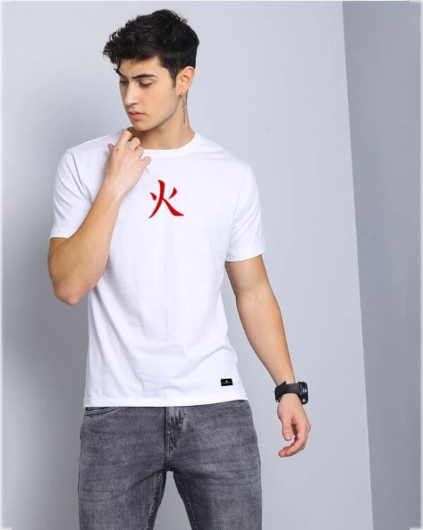 Hokage Half Sleeves Anime T-shirt Naruto T shirt - White