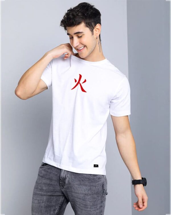 Hokage Half Sleeves Anime T-shirt Naruto T shirt - White
